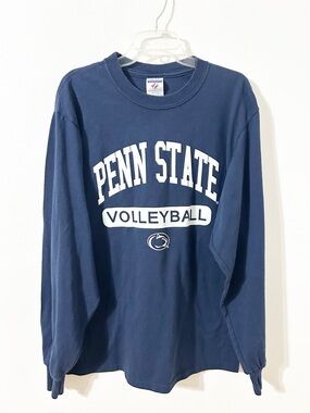 Jerzees Penn State Volleyball Navy Blue Long Sleeve T-Shirt Heavyweight Medium